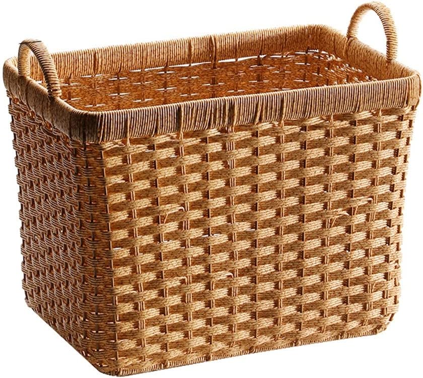 Dirty Clothes Basket Imitation Rattan Dirty Clothes Basket Hotel Bathroom Laundry Basket Dirty Clothes Storage Basket (41 * 27 * 30cm)