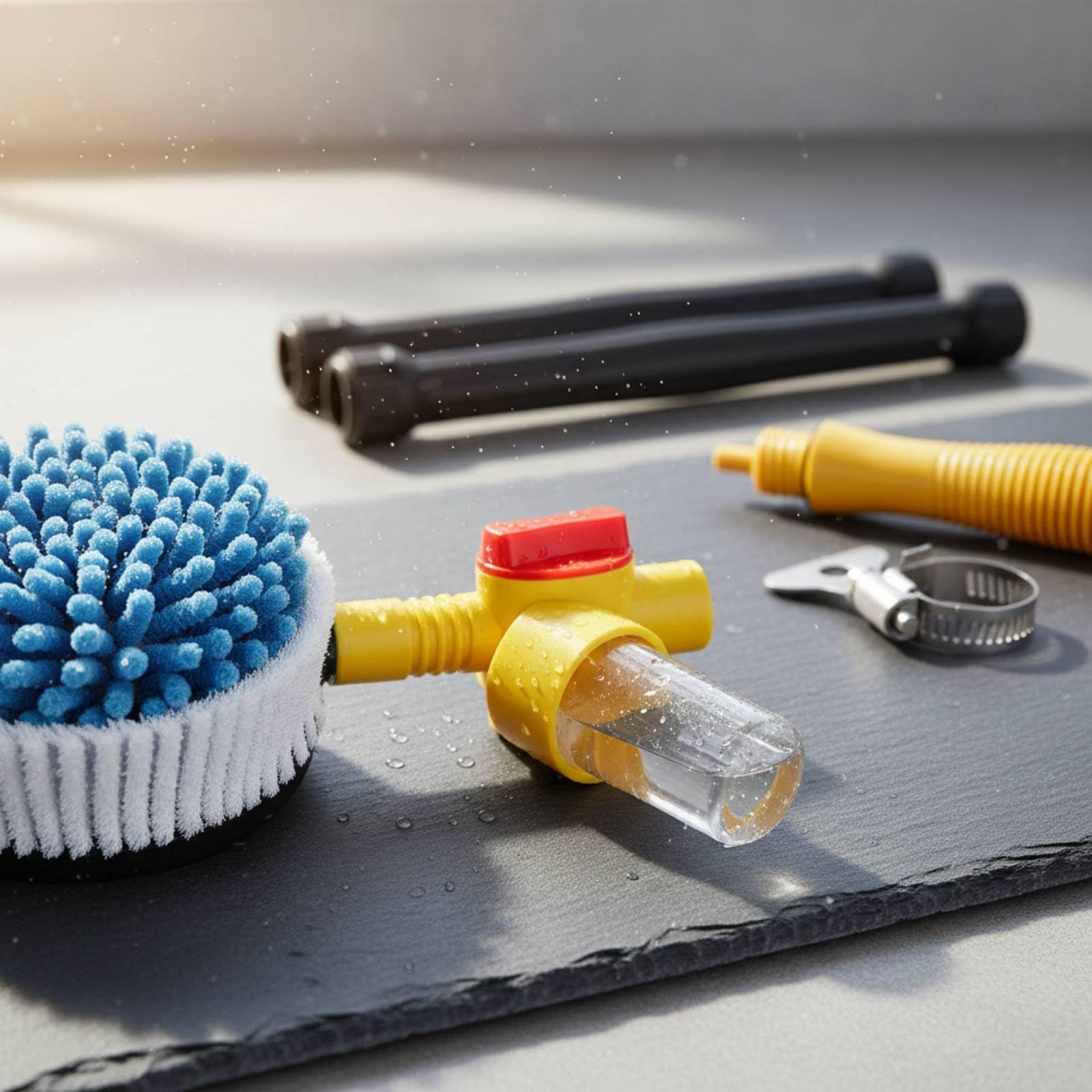Autowaschbürste Rotierend Autowaschmop Waschbürste Schaumdüse mit Wasserbetriebenem Getriebe Und Eingebautem Seifentank für Dichten Schaum für, Brush W Multi Nozzle