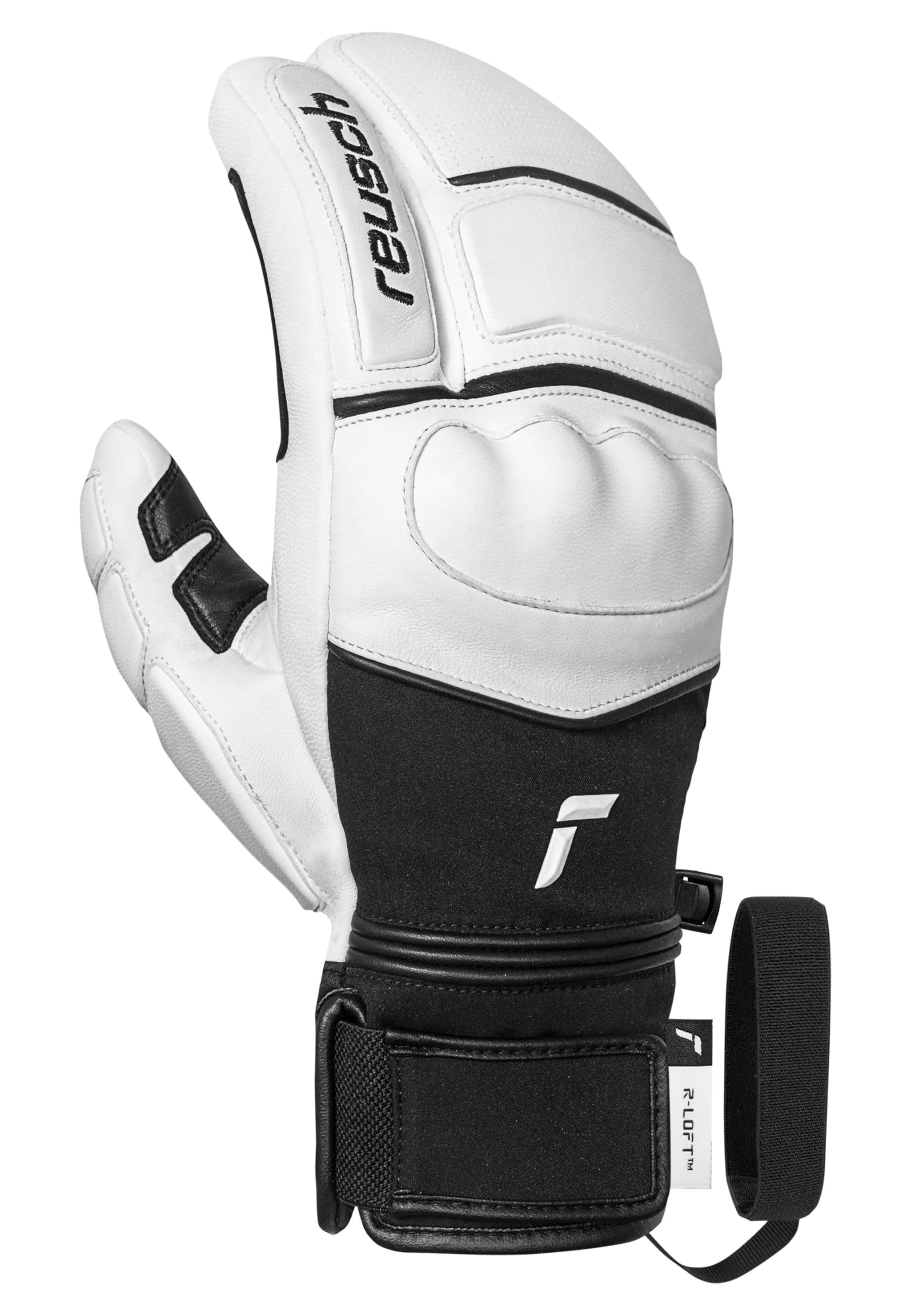 Reusch World Champ Lobster 3-Fingerhandschuhe Unisex Skihandschuhe – R-LOFT Isolation, Schafsleder, Knöchel- & Fingerpolsterung, Wasserdicht, Warm, Robust – Damen & Herren Wintersport
