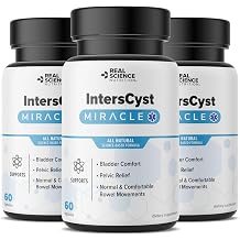 Real Science IntersCyst Miracle Natural Daily Wellness Supplement with Vinitrox, GABA & Essential Vitamins Made in USA, 60 Capsules 3-Pack