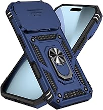 Phone Case Compatible with iPhone 17 Pro 6.3 inch - Heavy Duty Sliding Case with Built in Stand Military Protection Outdoor Case for iPhone 17 Pro. JS Blue