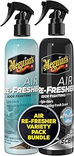 Air Re-Fresher Odor Fighting Spray - New Car Scent and Black Chrome Scent - Variety Pack