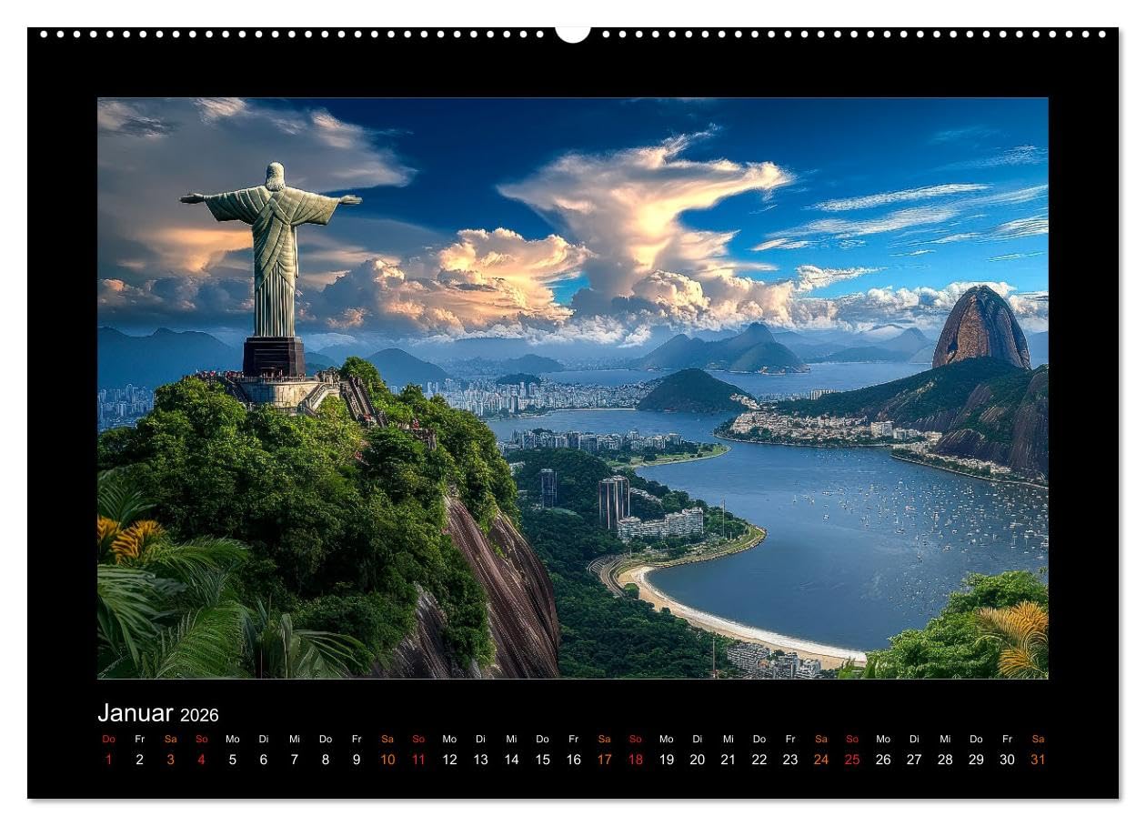 Brasilien - Natur, Kultur und Lebensfreude (Wandkalender 2026 DIN A2 quer), CALVENDO Monatskalender: Ein Land voller Rhythmus, Farben und Schönheit. (CALVENDO Orte)