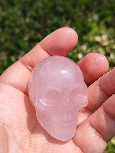 Calavera de cuarzo 2" cristal rosa