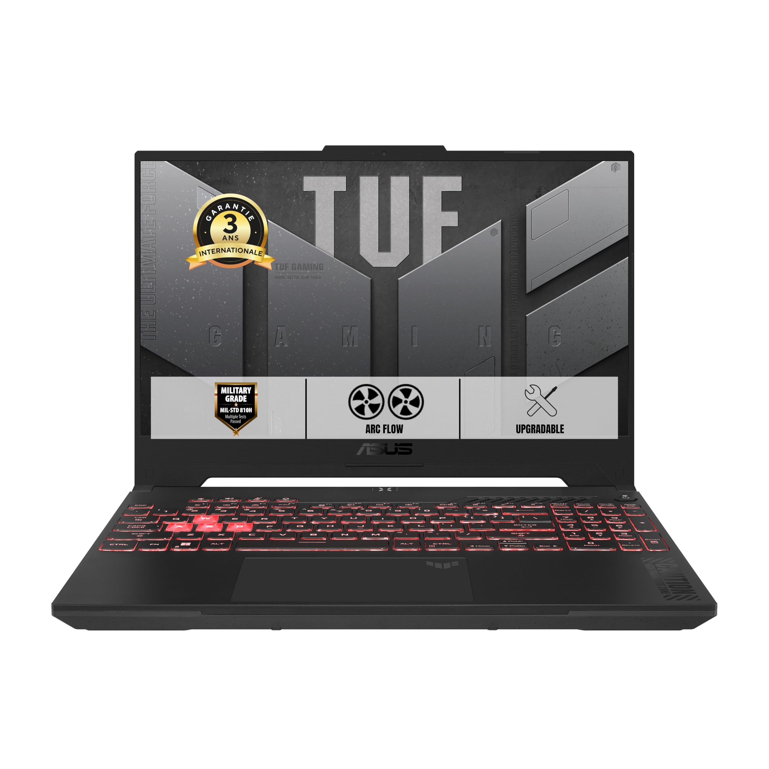 ASUS TUF Gaming A15-TUF507NV-LP220W 15.6 Pouces FHD 144Hz PC Portable (AMD Ryzen 5 7535HS 4.55 GHz, 16Go DDR5, 1To SSD, NVIDIA GeForce RTX 4060 TGP 140W, Windows 11 Home) – Clavier AZERTY