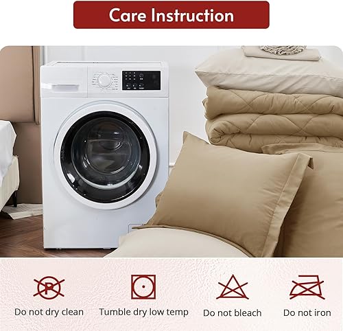 Miniatura 18 de MUXHOMO Juego de edredón Queen de 7 piezas, cama reversible en una bolsa, tamaño Queen, juego de ropa de cama para todas las estaciones con edredón