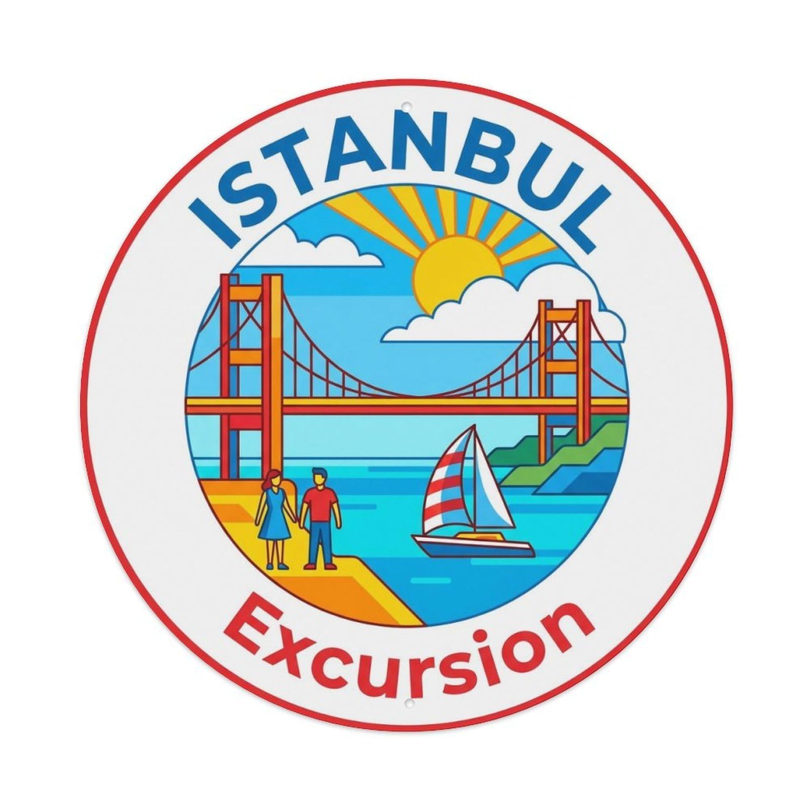 Vintage Travel Istanbul Turkey Excursion Vintage Metal Tin Sign Plaque Wall Decor for Cafe, Club Bar, Office, Garden Metal Poster 8x8Inch