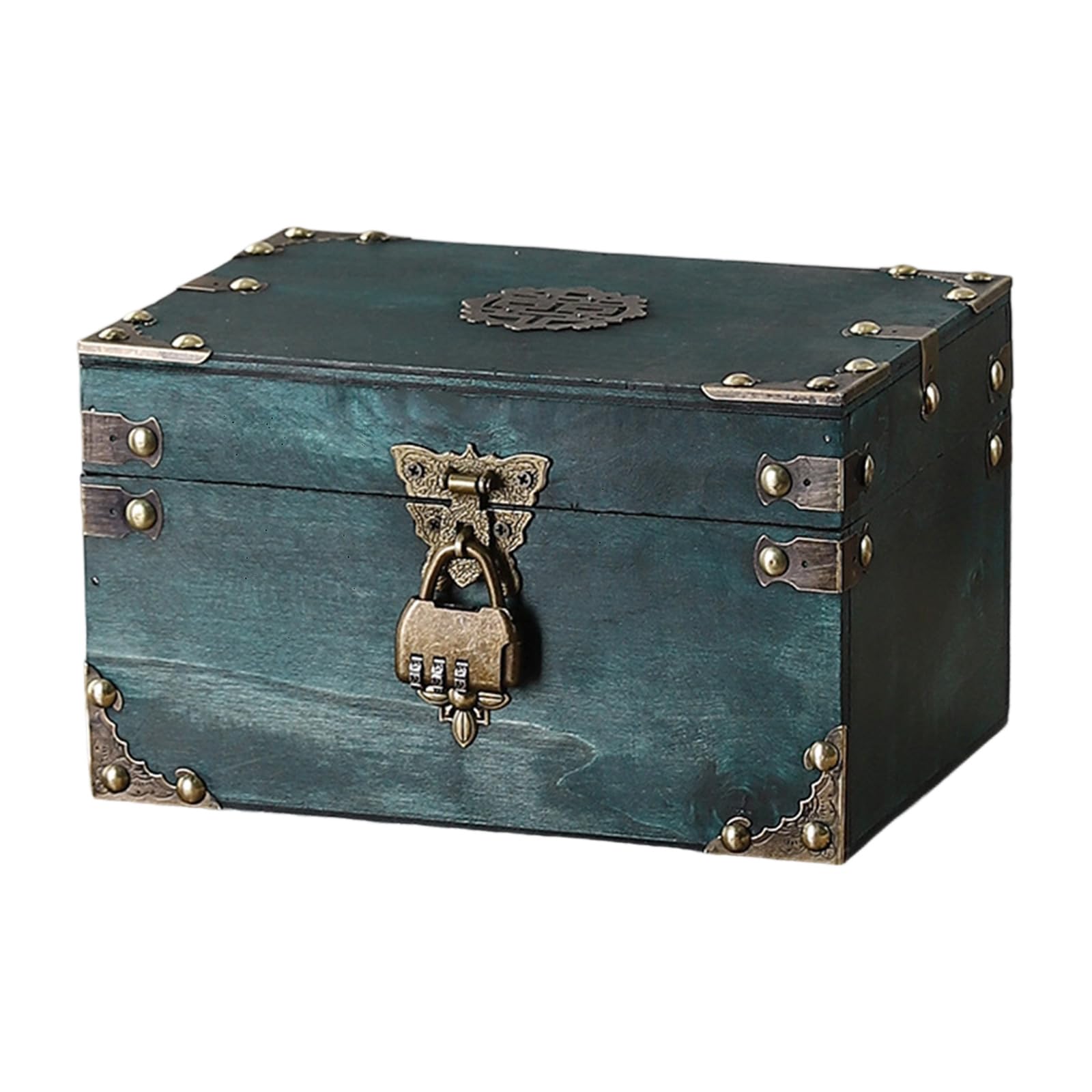 Jazuaiao Fashionable European Styles Wood Storage Trunk Travel Suitcases with Large Capacity Designs for Home Decoration Wood Trunk