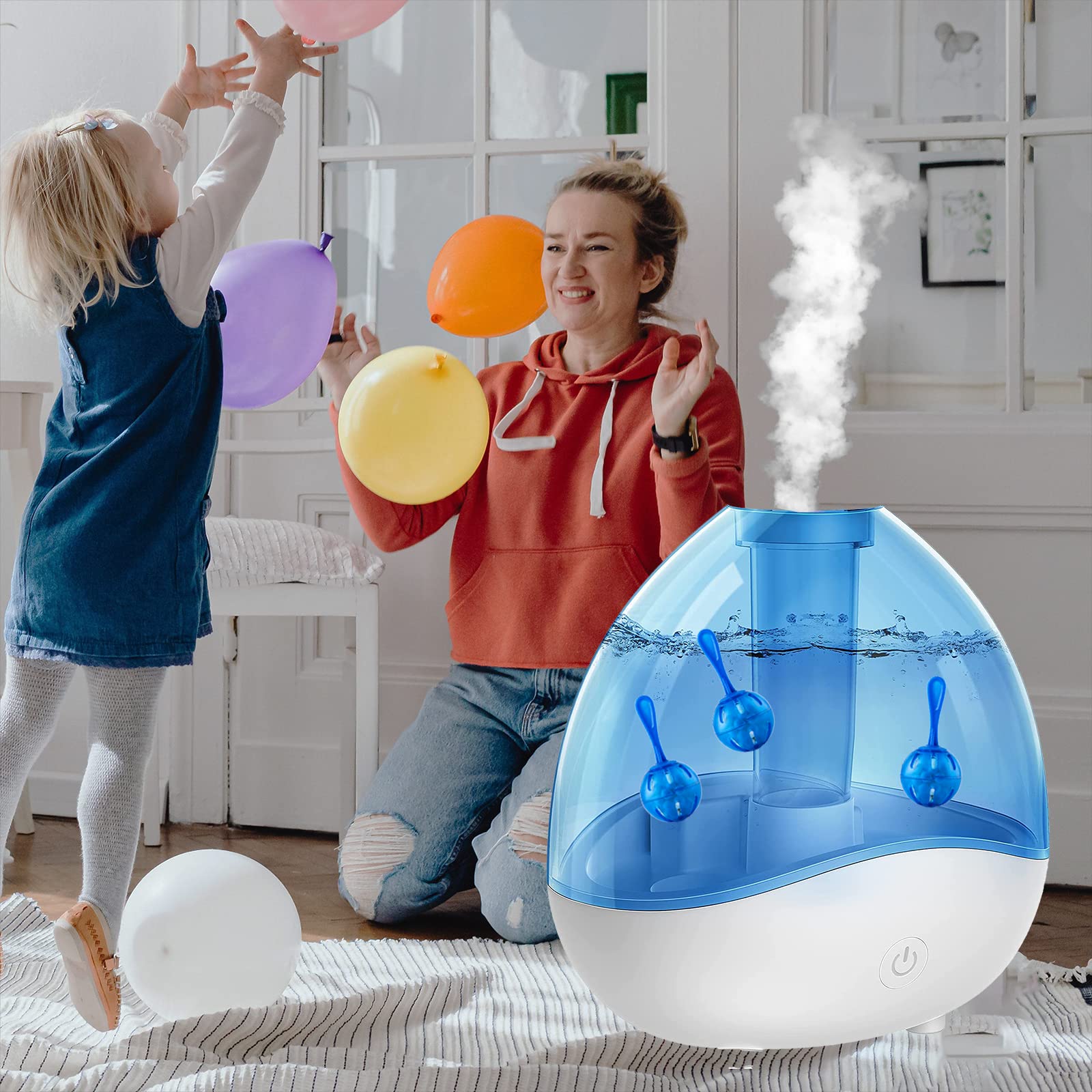 Limpiador de tanque humidificador, bola de limpieza de desmineralización  compatible con humidificadores de niebla, pecera, purifica el agua, evita la acumulación de agua dura, elimina el polvo blanco y el olor, 10 unidades 6