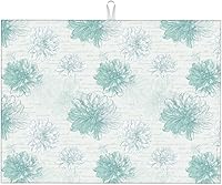 Vista 43 de Tapete de secado de platos de mármol blanco dorado para encimera de cocina, absorbente de 16 x 18 pulgadas, placa de microfibra de vidrio