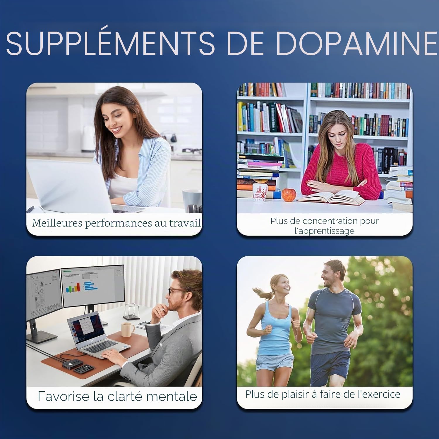Aliment Cérébral Dopamine, Convient pour la Concentration et la Motivation Mentale,1pc