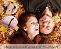 Vista 94 de 12MM Tiger Eye Bracelet Men Natural Golden Yellow Cats Eye Handmade Stretch Jewelry for about 8 inch Wrist Size Bring Luck Fortune Courage