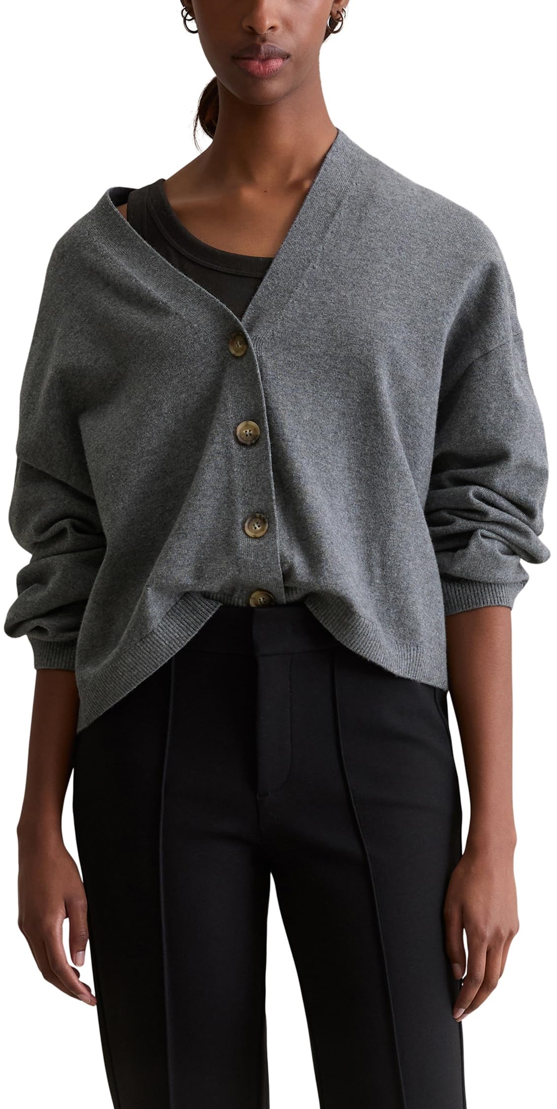 Marc O'Polo Denim V-Neck-Cardigan Relaxed aus Soft Cotton Stretch