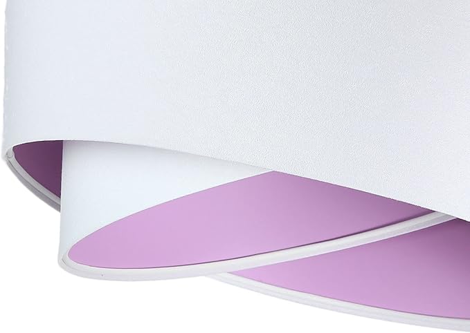 Licht-Erlebnisse Licht-Erlebnisse Stijlvolle hanglamp BRANDO wit lila stof modern rond Ø50cm eetkamer lamp woonkamer photo 3