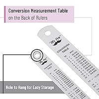 Vista 15 de Mr. Pen Reglas de acero, 6, 8, 12, 14 pulgadas, reglas de metal, paquete de 4