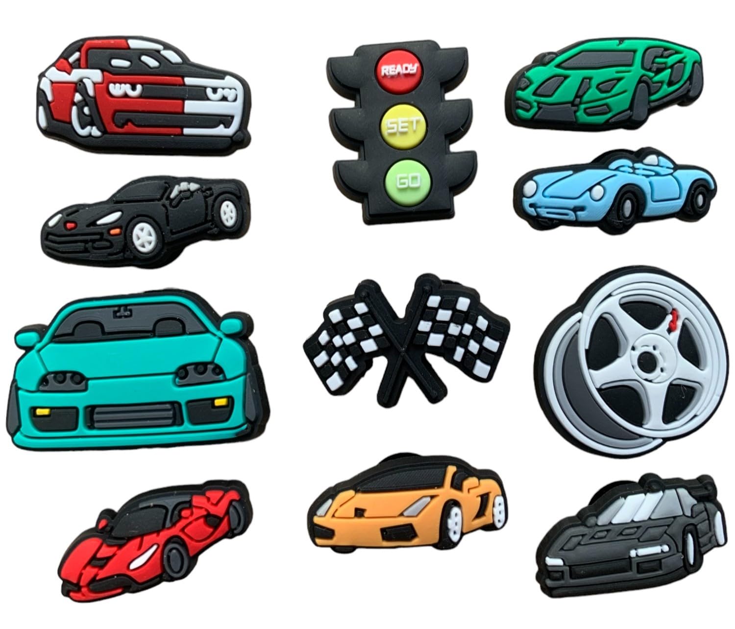 Sport Clog Charms Male Shoe Charm Accessory Ski Gym Shark Race Car Sports Football Basketball Golf