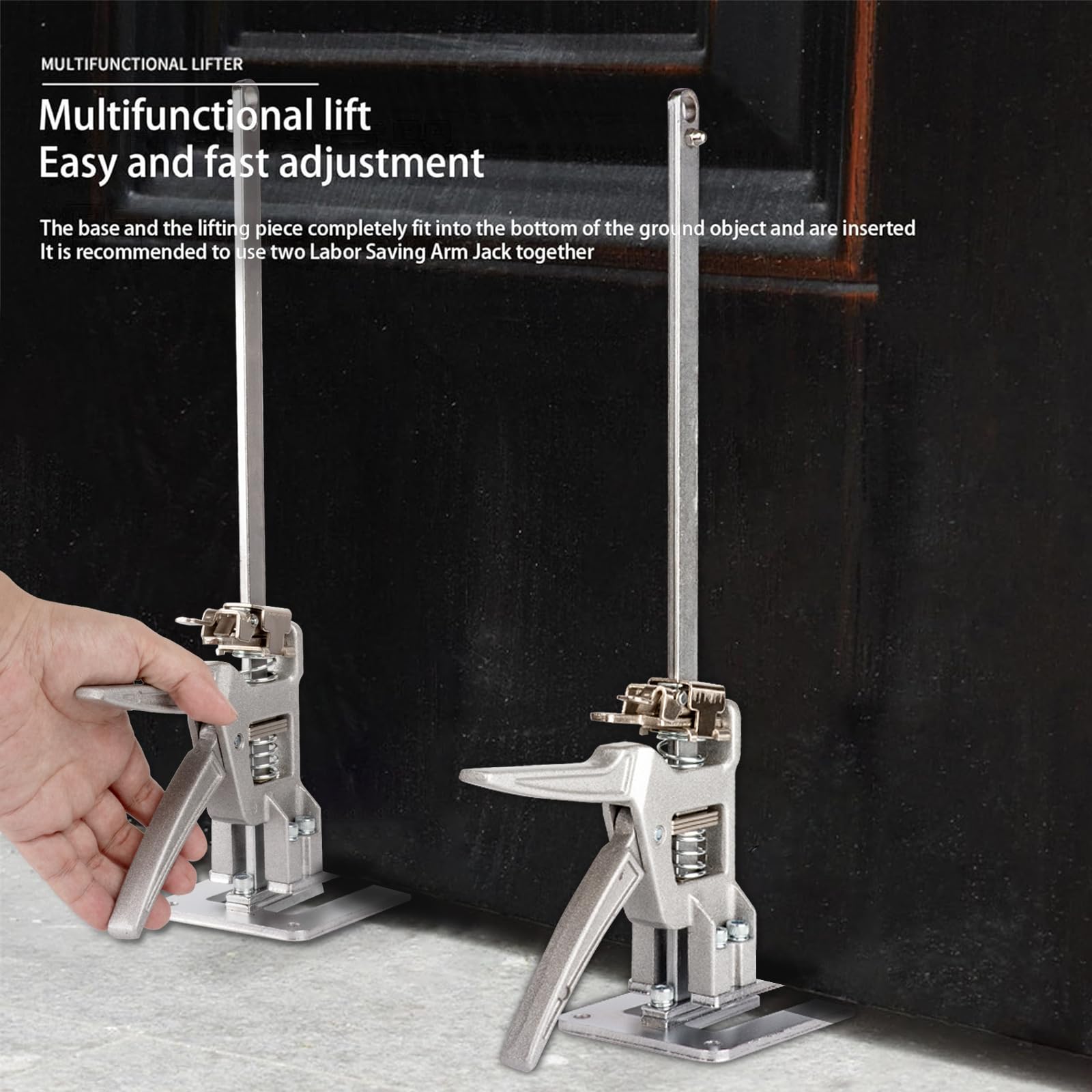2 Stück Arbeitssparende Armtürverwendung Plattenheber Schrankheber Klemmplatten-Nivelliersystem 880 lbs/400kg für Böden, Türen, Schrankinstallation Heber für Gipskartonplatten,Keine Skala