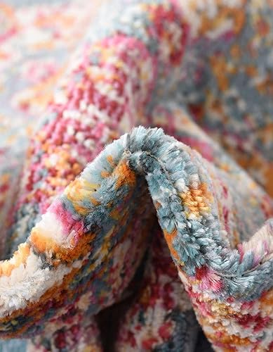 Miniatura 6 de Unique Loom Baracoa Collection - Alfombra Regla (5 pies 1 pulgada, cuadrada, turquesamarfil)