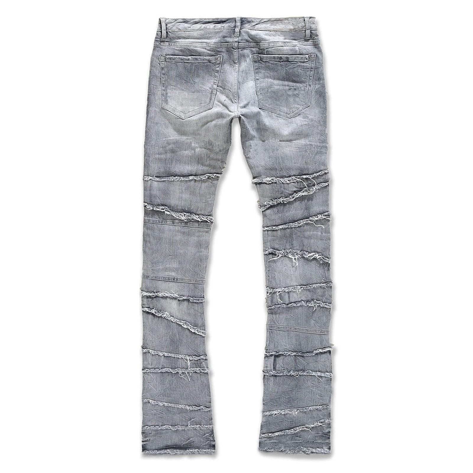 Jeans Uomo Strappati, Pantaloni Uomo Jeans con Ricamo Pentagramma Pantaloni in Denim Stretch Slim Fit vestibilità Regolare Jeans Uomo Estivi Jeans Leggeri Streetwear Stile Y2k Pants Casual Versatile