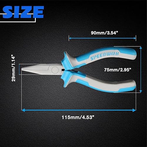 Miniatura 41 de SPEEDWOX Alicates de punta de aguja de 6 pulgadas, mini alicates de precisión de nariz extra larga, mandíbulas planas delgadas y microfuncionales