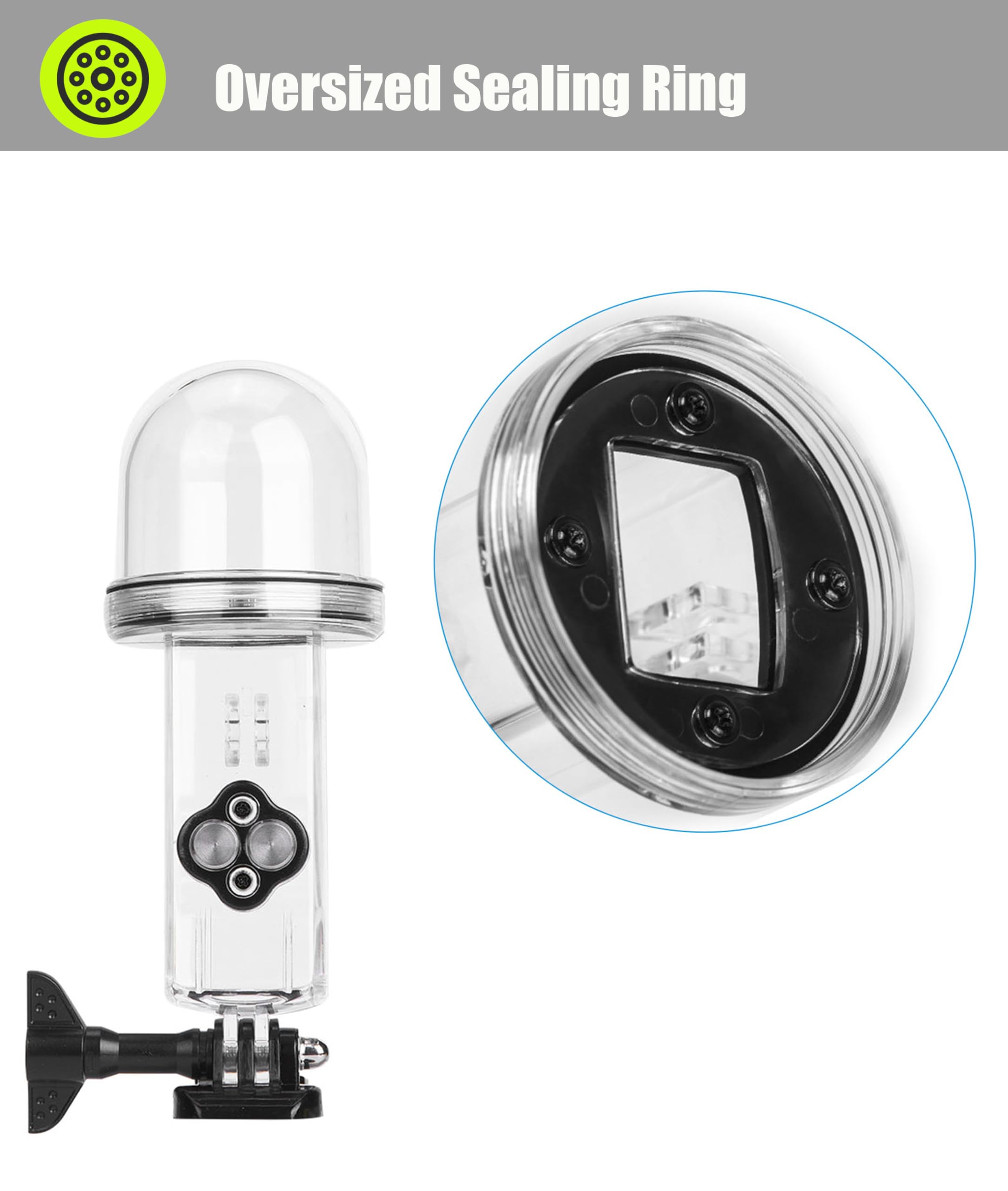 Zunate Carcasa Impermeable de 60 M, para dji Osmo Pocket, Funda Protectora Subacuática de 60 M/196,8 Pies, con Diseño de Cúpula Semicircular, para Surf, Buceo, Natación