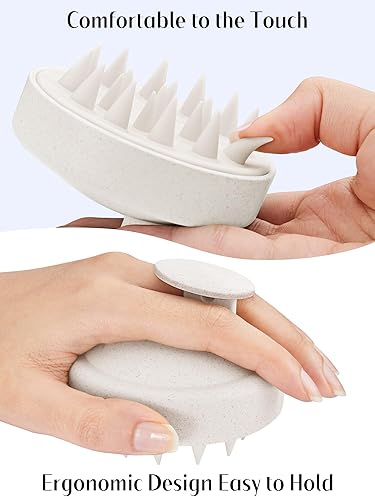 Miniatura 2 de HEETA Paquete de 2 masajeadores de cuero cabelludo para el crecimiento del cabello, cerdas de silicona suaves para eliminar la caspa y aliviar la