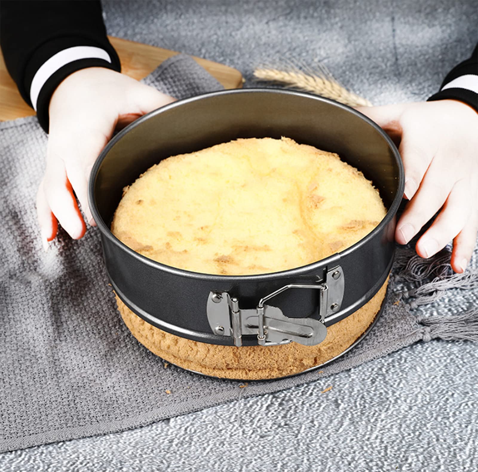 Springform-Set, 24 cm Mini-Kuchenform, runde Käsekuchenform, antihaftbeschichtet und auslaufsicher, geeignet für Mini-Käsekuchen, Pizza und Quiche，26cm