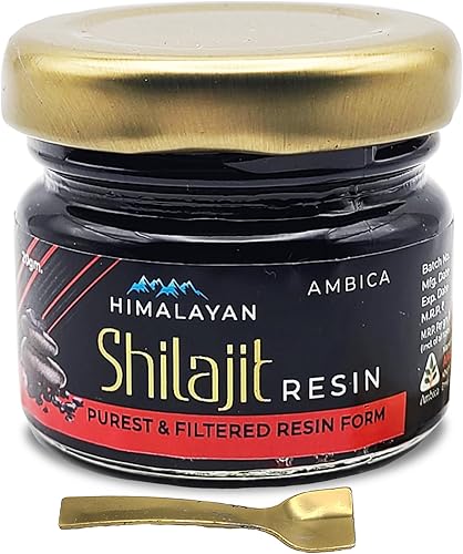 AMBICA - Resina Shilajit de grado dorado del Himalaya Potente impulso de energía para hombres y mujeres Fórmula ayurvédica totalmente natural