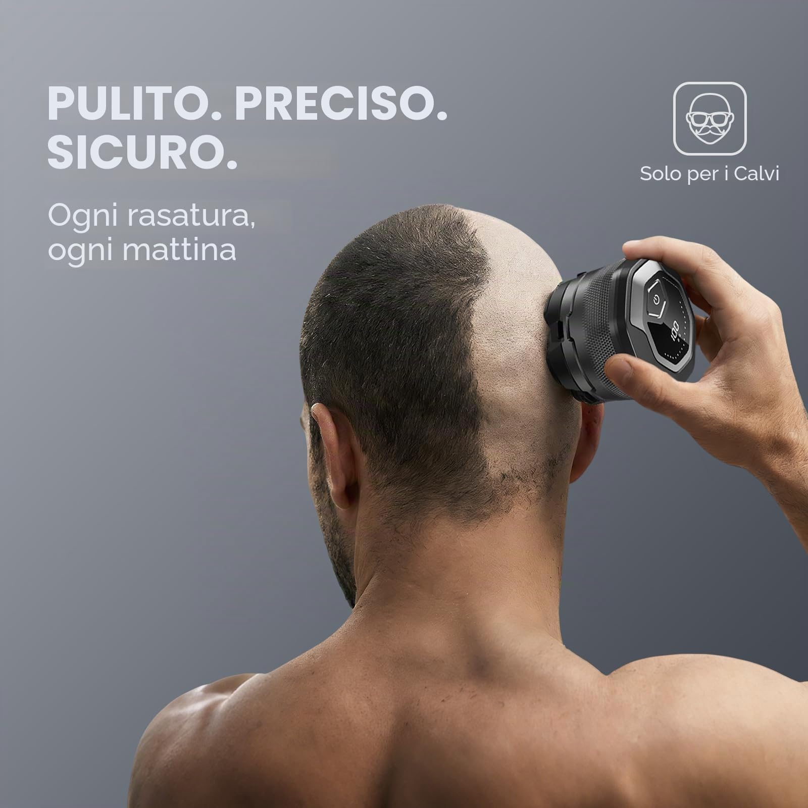 DOAO Rasoi da uomo con testina di ricambio, testa rasatrice calva con testina di ricambio Wet Dry