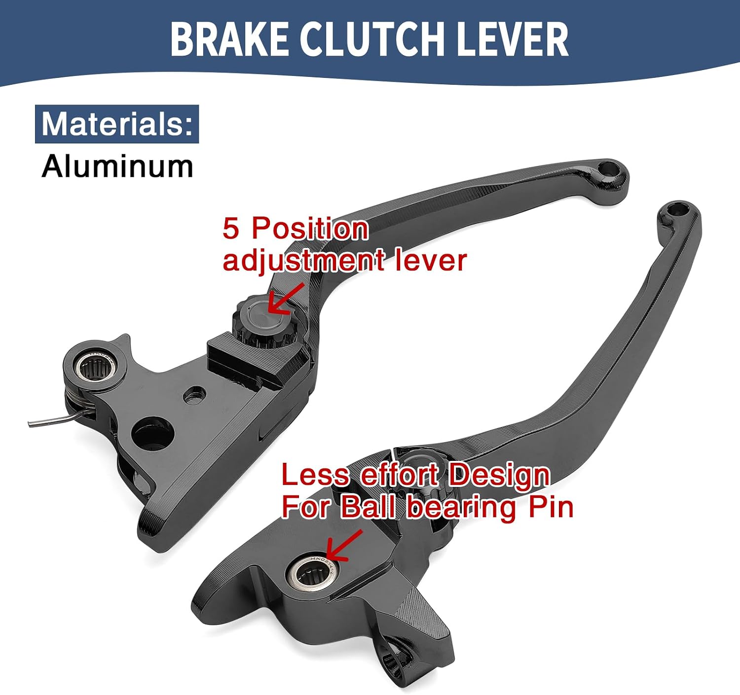 Motorcycle Levers Brake Clutch Handle Lever Adjustable Fit for Harley 2021-later Touring Road King Electra Glide Road Glide Street Glide Trike (Long, Black)
