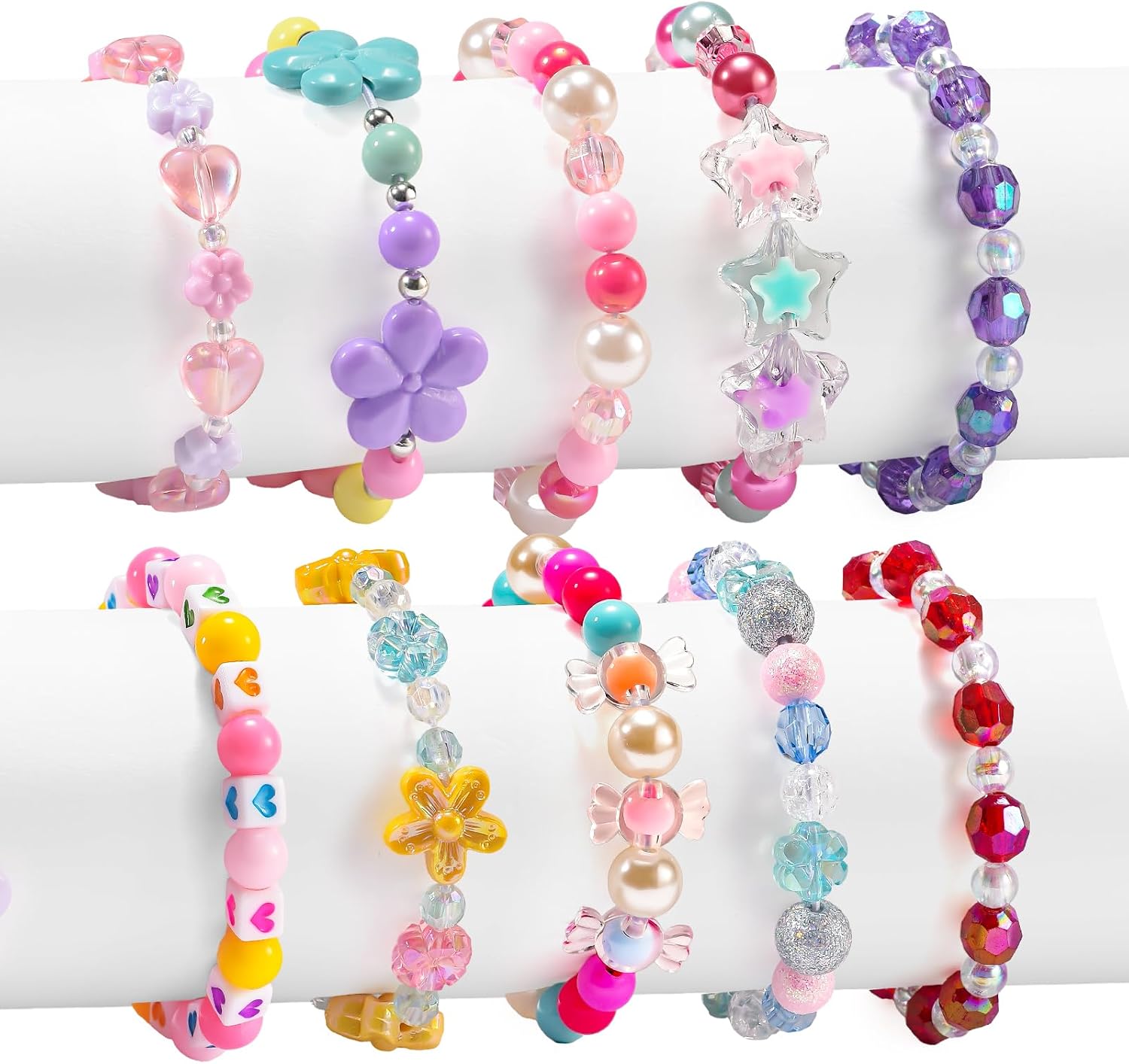Toddler Bracelets for Girls, Kids Beaded Bracelets Bulk for Girl 3-5 Gifts