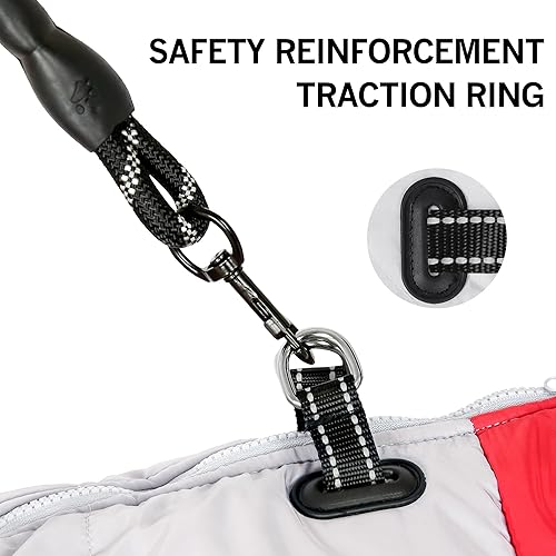Miniatura 3 de Chaqueta para perro, abrigo de invierno con cuerda, juego de correa para perro, chaleco reflectante para perros, abrigos de nieve para clima frío,