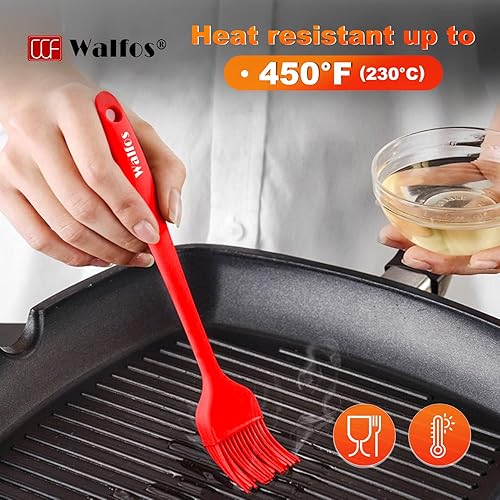 Miniatura 113 de Walfos Cepillo de silicona para pastelería, juego de cepillos para untar resistentes al calor, perfecto para hornear, parrilla de barbacoa, cocina