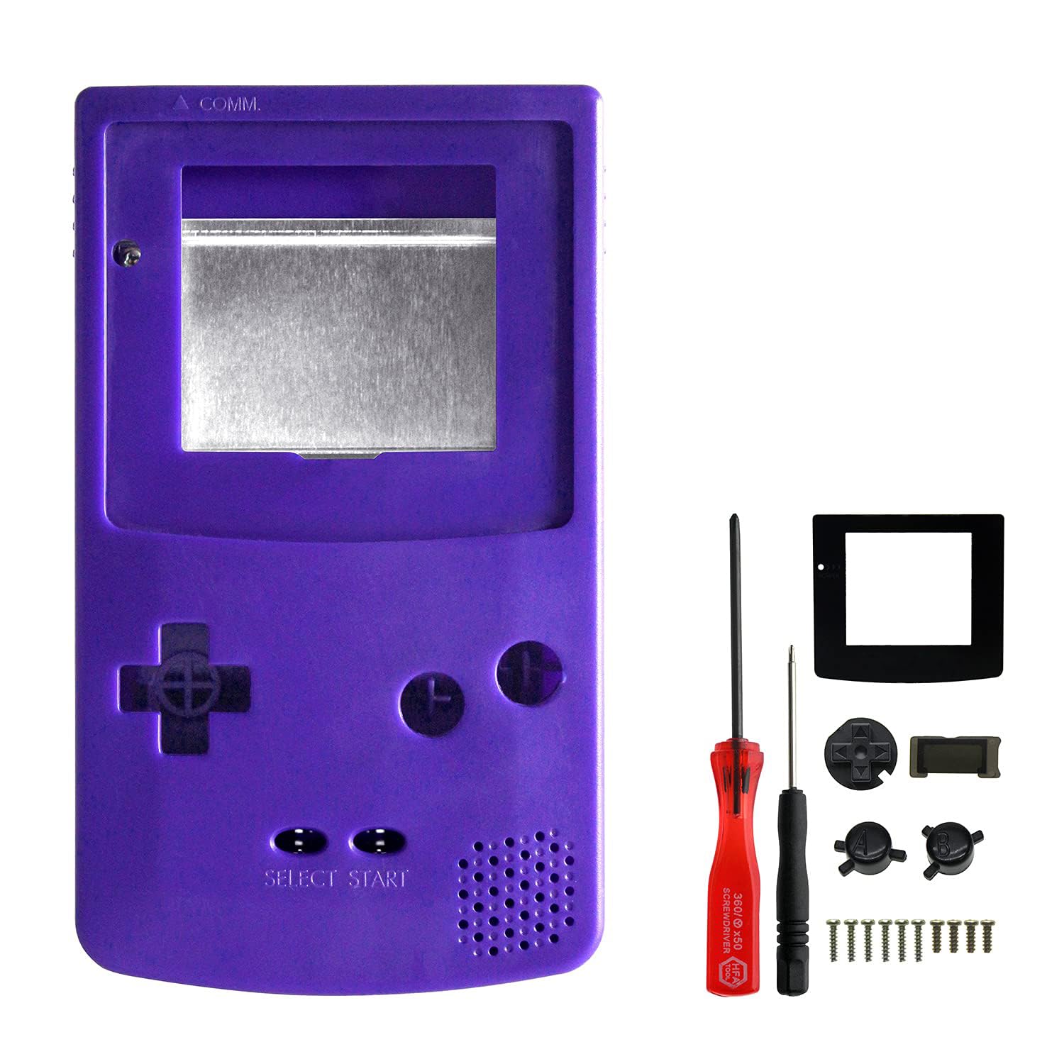 OSTENT Full Housing Shell Case Cover Replacement for Nintendo GBC Gameboy Color Console Color Purple
