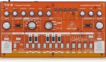 Behringer TD-3-TG Analog Bass Line Synthesizer with VCO, VCF, 16-Step Sequencer, Distortion Effects and 16-Voice Poly Chain