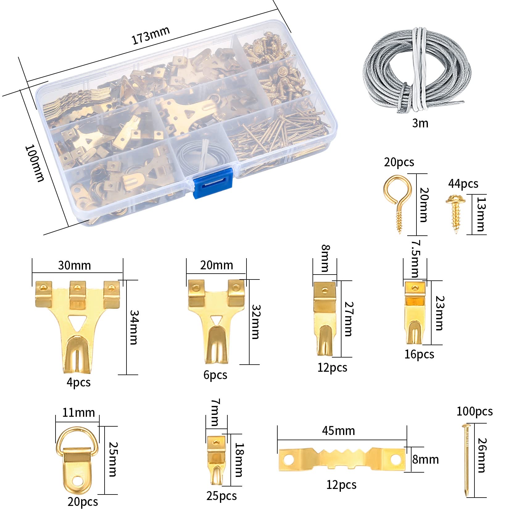 Set Di 10 Ganci Appendiabiti In Metallo (mix Colorato, Quadrato) - Wood - Foto 11