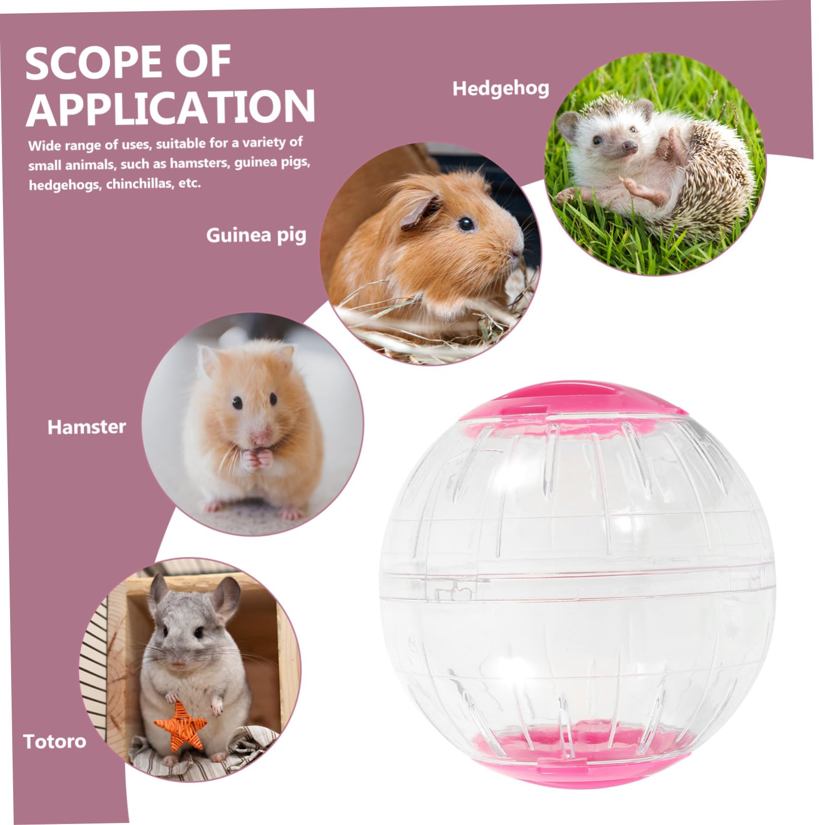 BESTonZON 4piezas Pelota para Correr para Mascotas Transparente Juguete De Ejercicio para Hámster Rueda De Juguete para Roedores para Jaulas De Mascotas Pequeñas