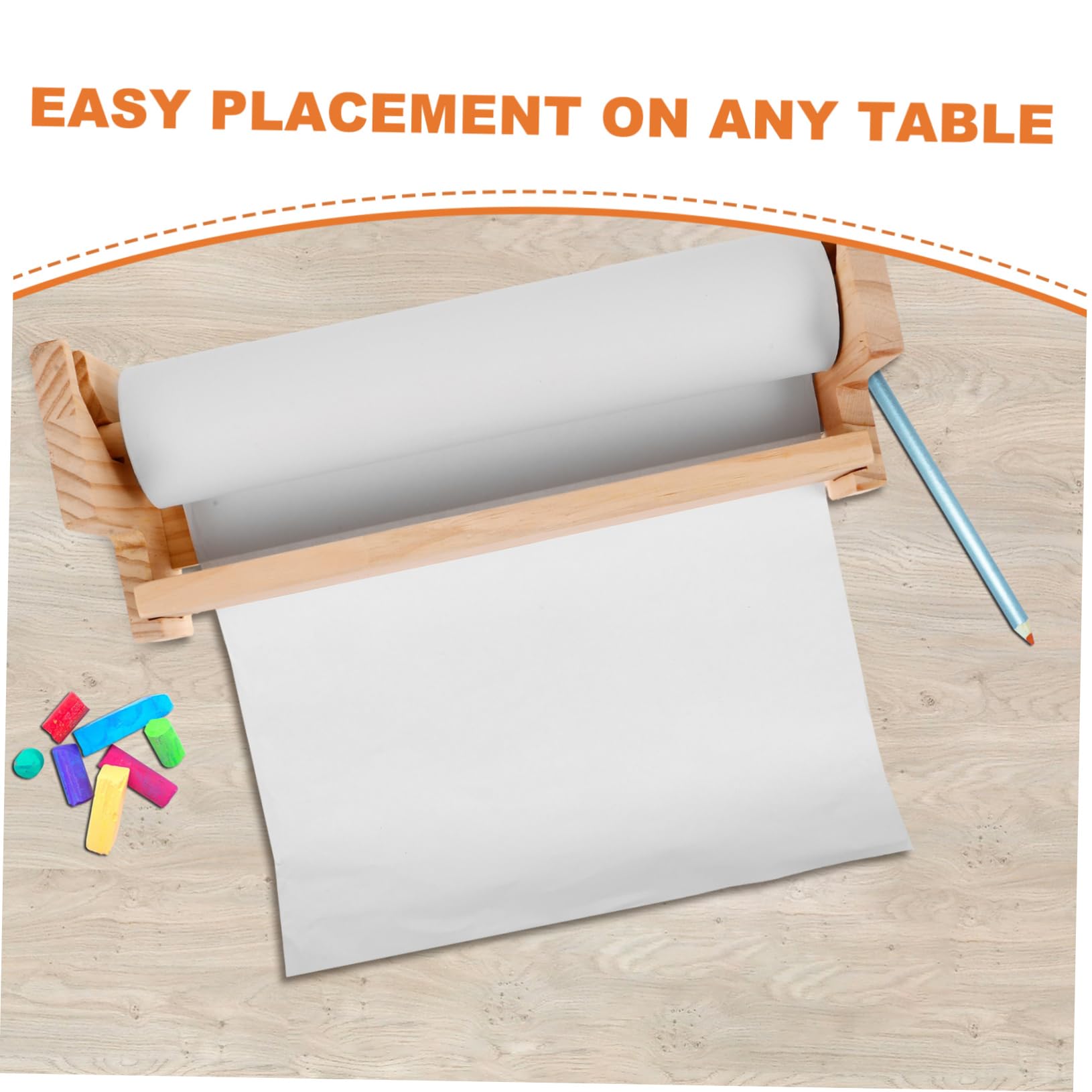 VILLCASE Cavalletto da Tavolo Multifunzionale Salvaspazio in Legno Rotolo di Carta da Disegno per Ragazzo Ragazza per Attività Creative e Scrittura
