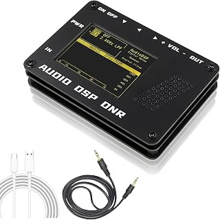 Audio DSP Noise Reducer 10-Level DNR Digital Filter FLT with Spectrum Display for SSB/HF Ham Radio,3.5mm Interface Input,Type-C Charing