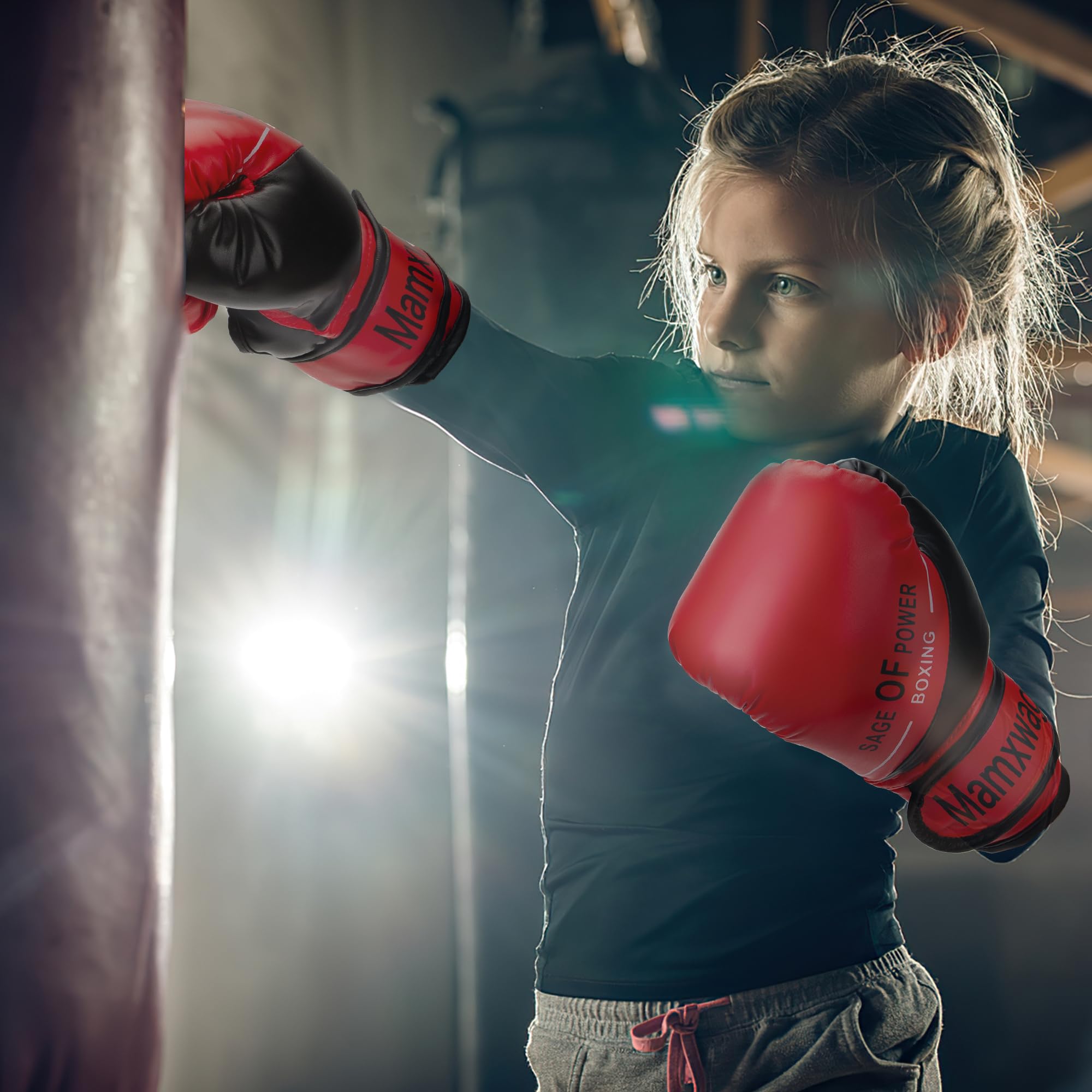 Kit de Enfants Gants de Boxe avec Pattes d'ours Boxe, Junior Boxing Mitaines de Punch pour Taekwondo Kickboxing Muay Thai Karate Sparring Trainning avec Bandage de Boxes