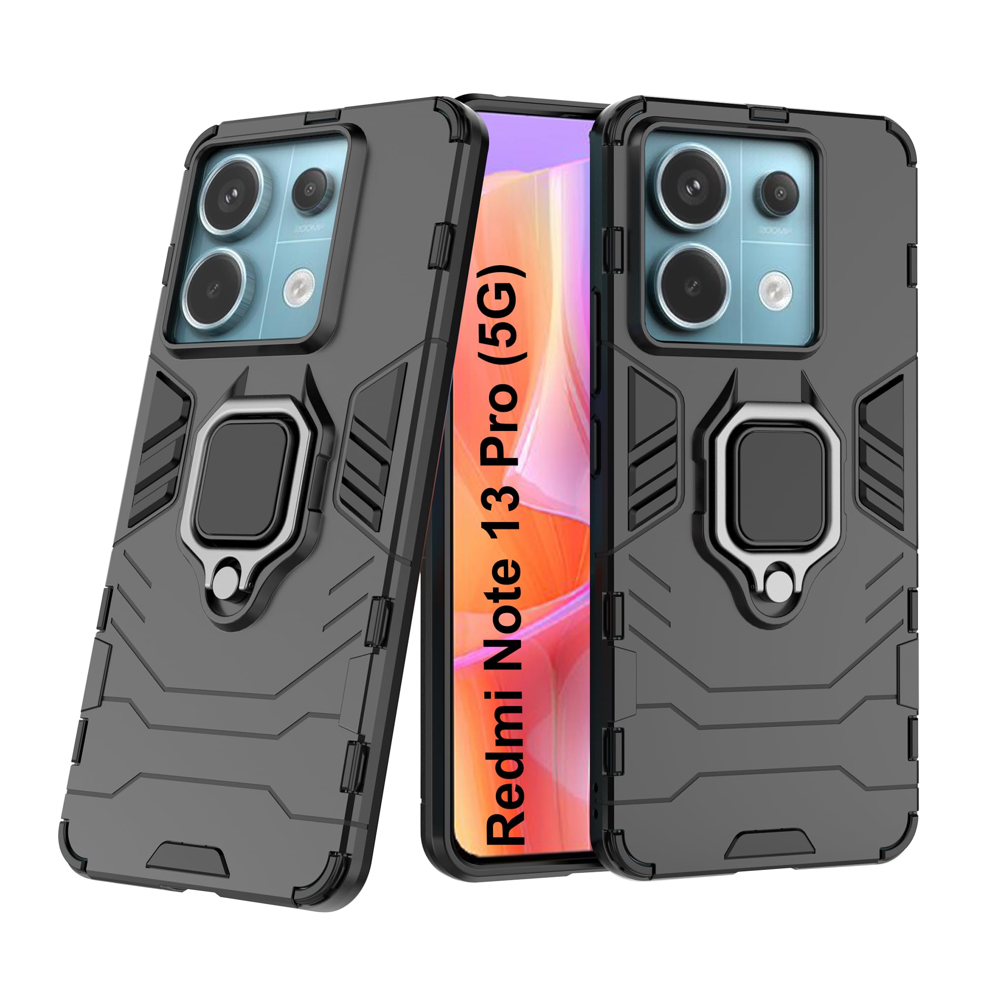 CEDO Rugged Redmi Note 13 Pro (5G) Defender Case | Rotating Ring Holder & Kickstand in-Built | Military Grade Armor | Bumper Back Cover (Black) (B0CRRQY21N) Amazon Price History, Amazon Price Tracker