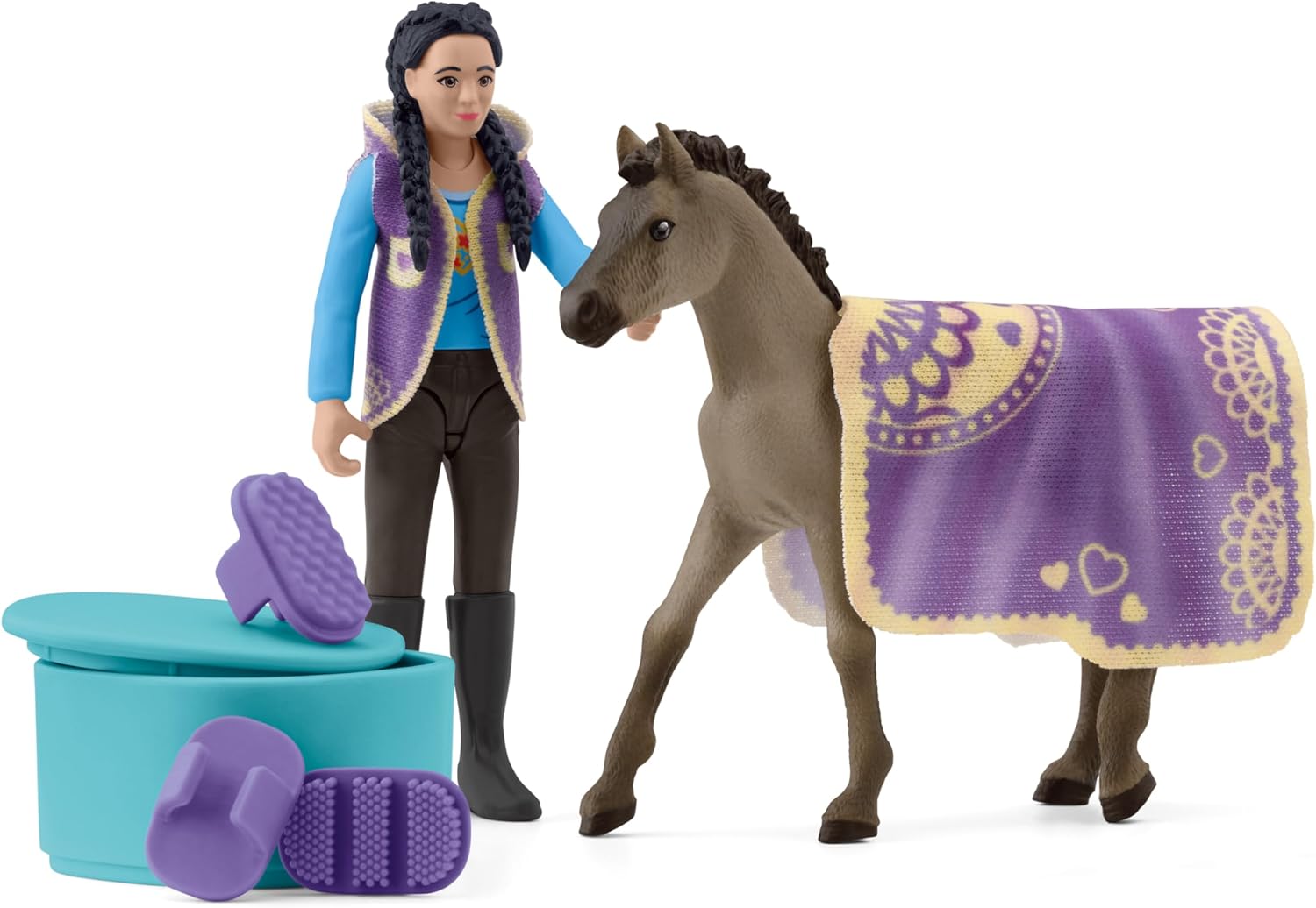 Schleich Horse Club Beauty Set with Kim 11 Piece Pocket Set for Girls and Boys Ages 4+