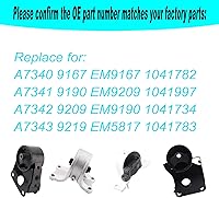 Vista 3 de Soporte de motor y soporte de transmisión compatible con Nissan Altima 2.5L 2002-2006 Reemplazo para A7340 A7341 A7342 A7343 11270-8J000 11320-8J005