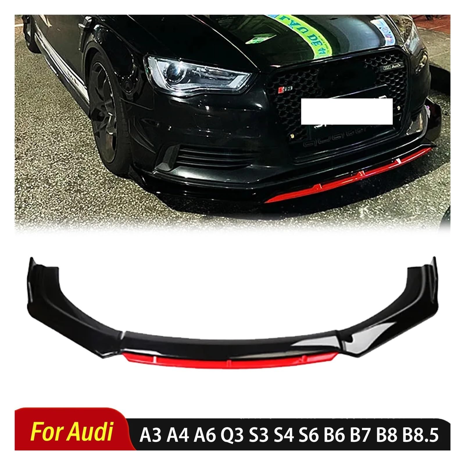 Uniwersalny spoiler Do Audi A3 A4 A6 Q3 S3 S4 S6 B6 B7 B8 | B8.5 Przedni Dokładka przedniego zderzaka