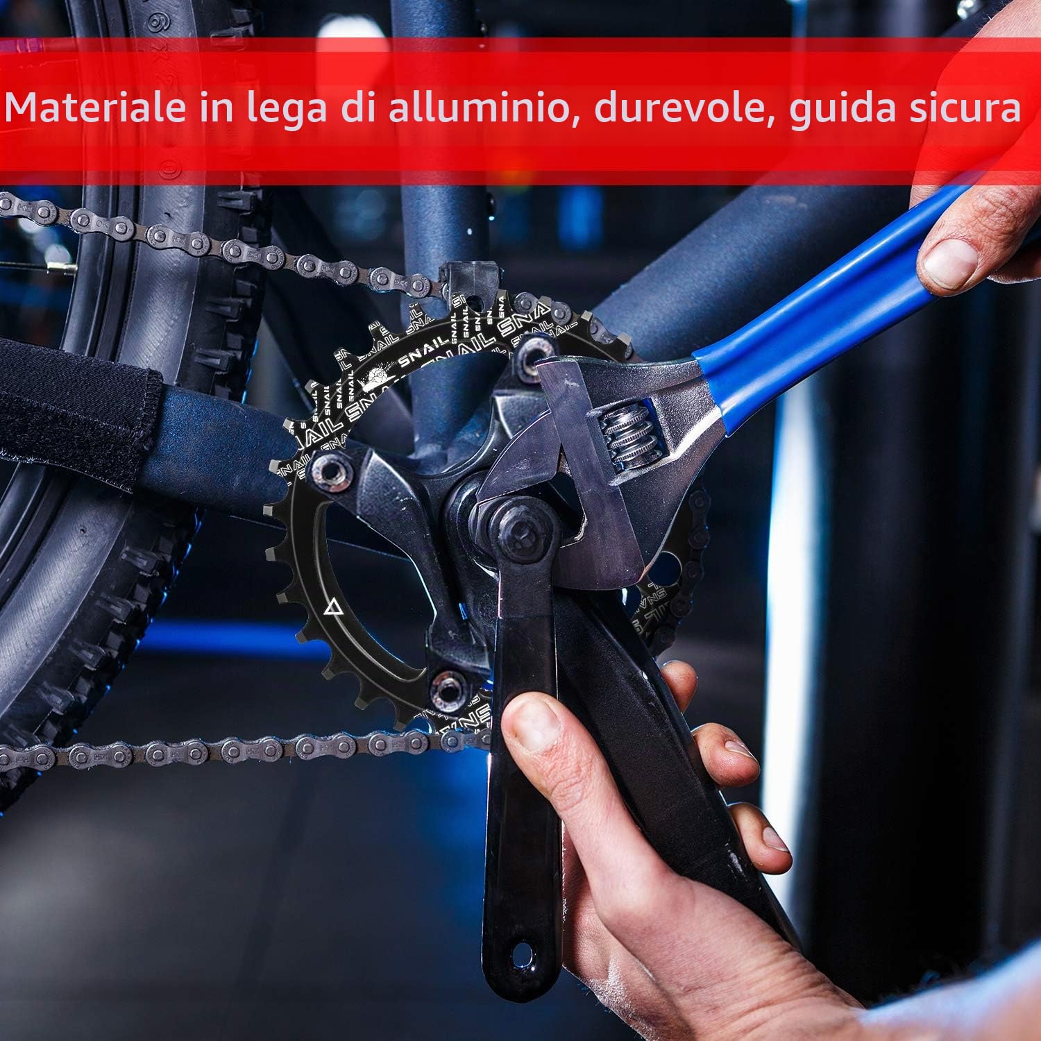 BOAO Corona 104 BCD 32T 34T 36T 38T Anello Catena Singola Stretta Larga con 4 bulloni per pignone per Bici da Strada, Mountain Bike, BMX MTB (Nero, 32T)