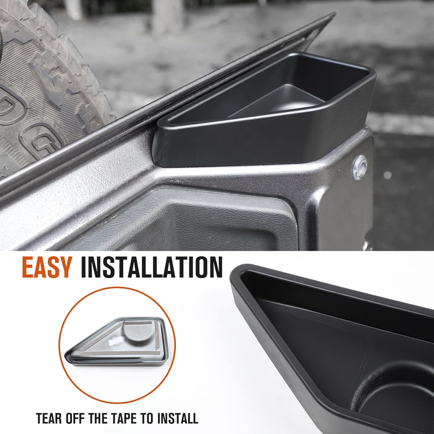 JeCar for Jeep JL Rear Tailgate Storage Tray Trunk Door Organizer Interior Accessories for Jeep Wrangler JL & Unlimited 2018-2024