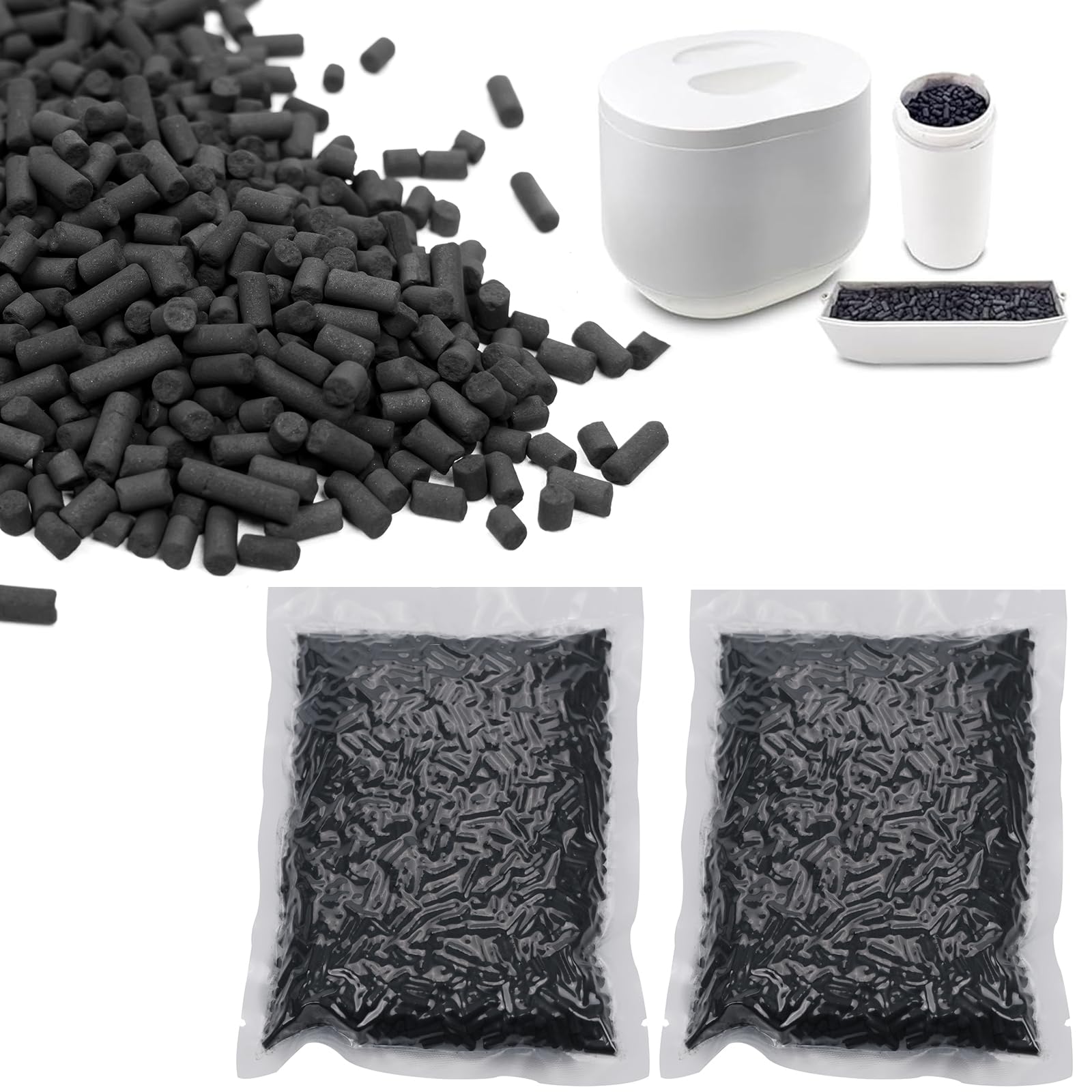 2 Pack Charcoal Refills for Lomi Smart Waste Kitchen Composter, 1.0 Pounds (Activated Charcoal Filters Keep Your Kitchen Smelling Fresh and Odour-Free)