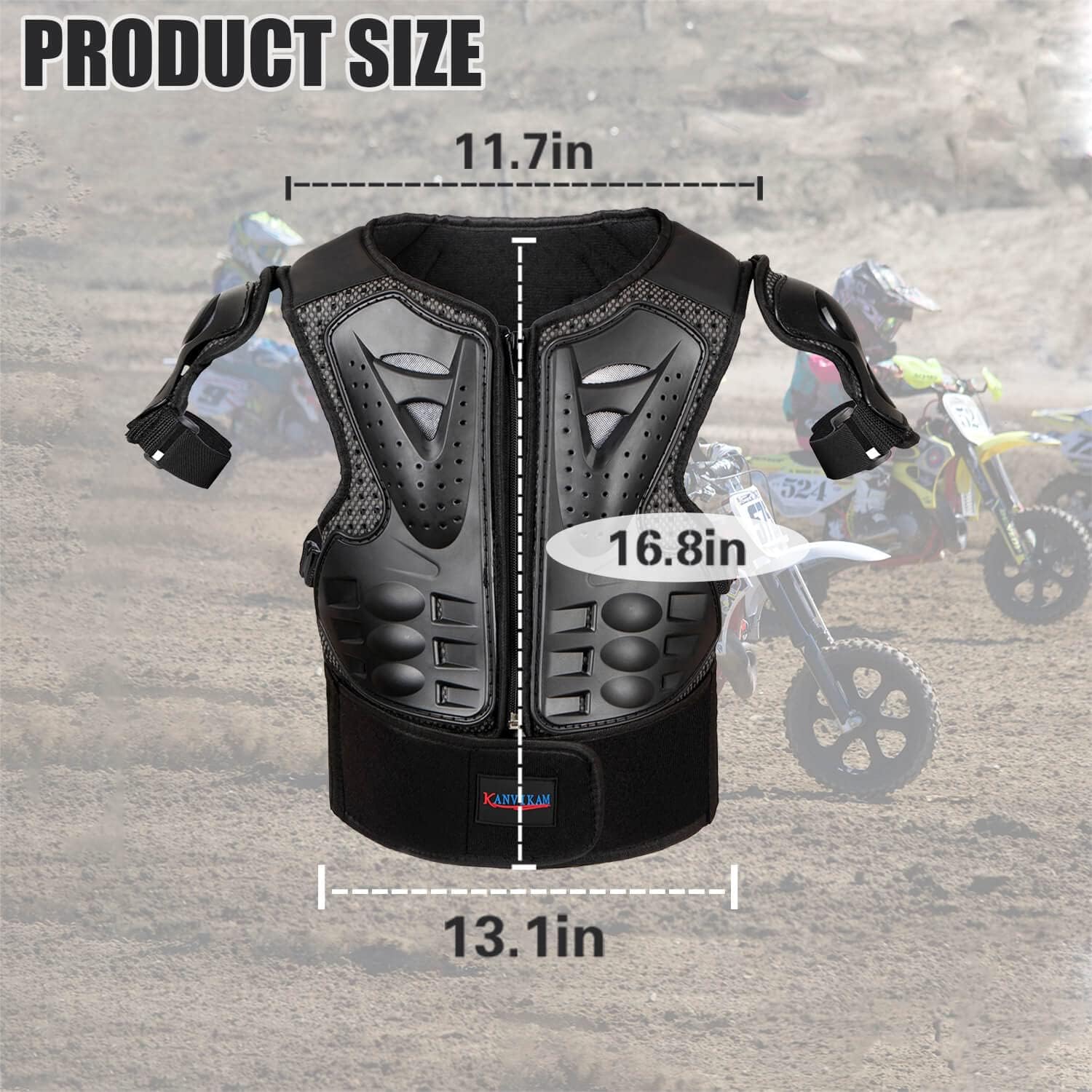 Kids Motocross Vest-Dirt Bike Gear for Cycling Skateboard ATV, Body Back Chest Shoulders Protection,Children Motorcycle Protector for Skating, Skiing