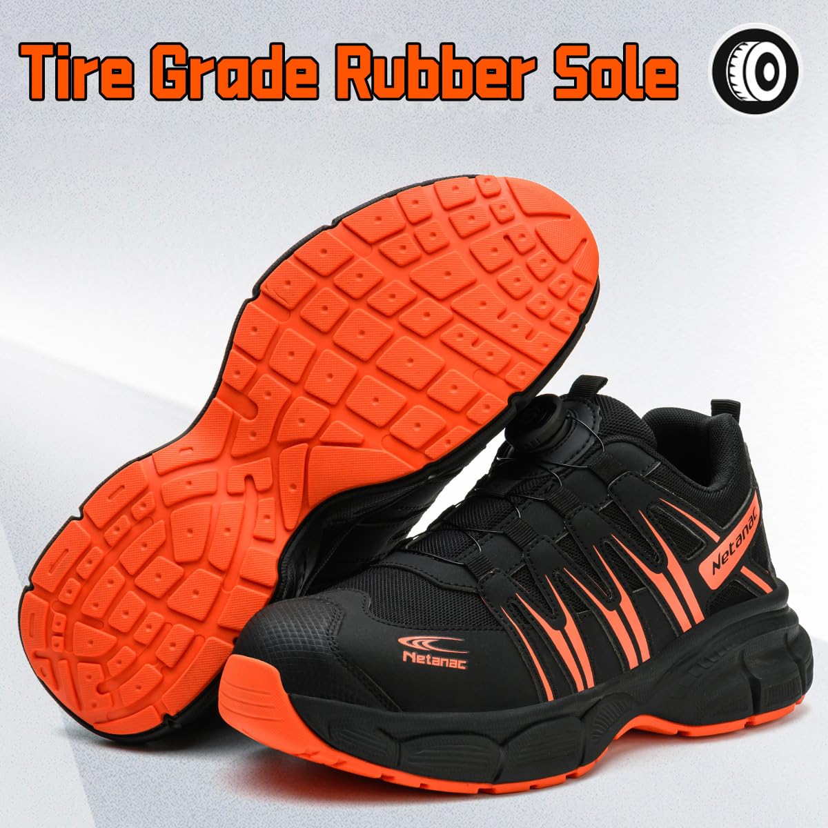 Zapatos de seguridad con puntera de acero para hombres y mujeres, zapatos de trabajo anchos transpirables con suela suave duradera, antideslizantes y cómodos para construcción industrial