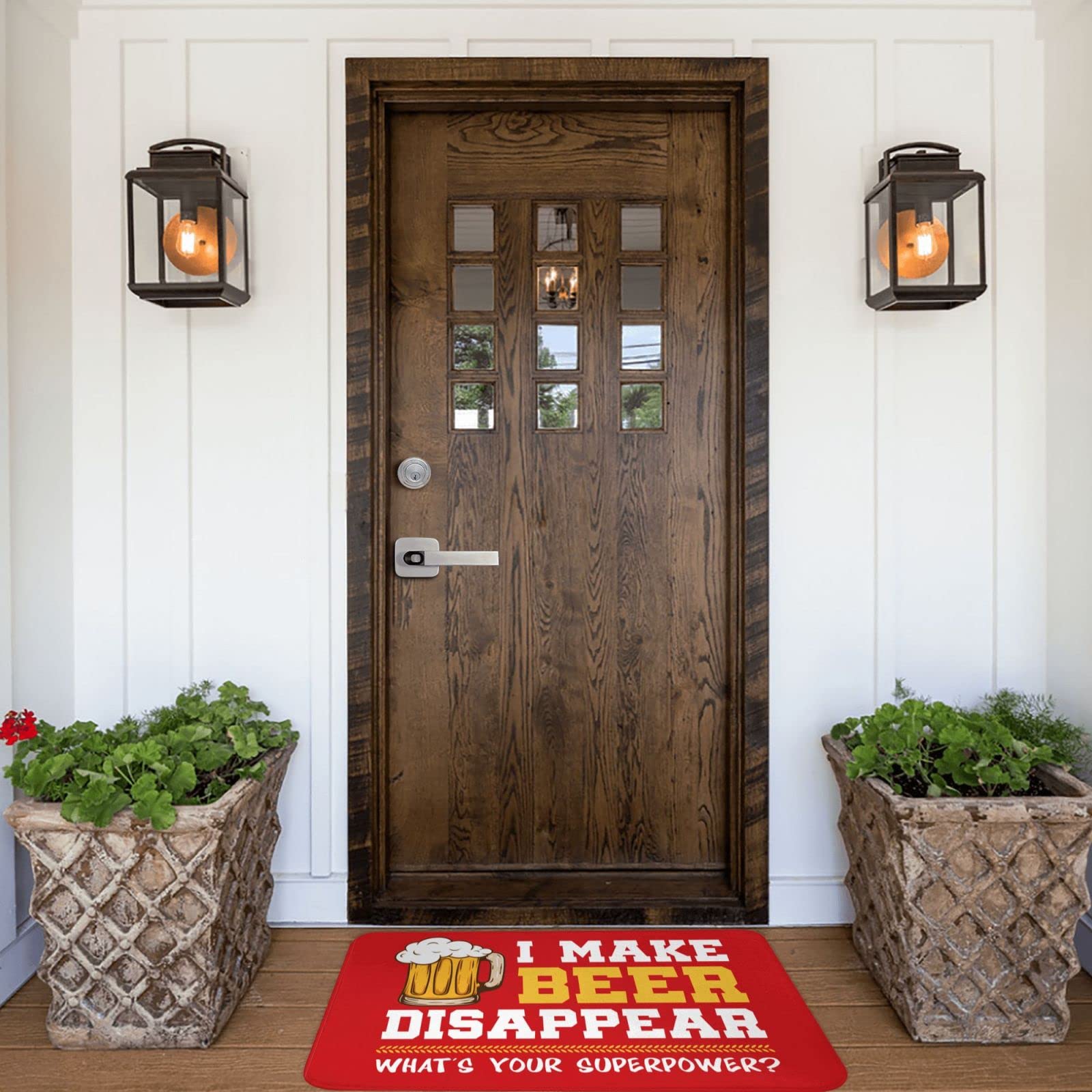 Thankful Kitchen Mat I Make Beer Disappear Felpudo Tiki Bar Decoraciones Felpudo de bienvenida al aire libre divertido (65 x 90 cm)